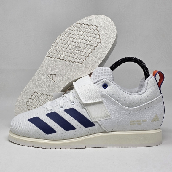 Adidas Powerlift 5 Weightlifting Shoes Men\'s Size 8 White Blue Orange JP9878 New main image 6